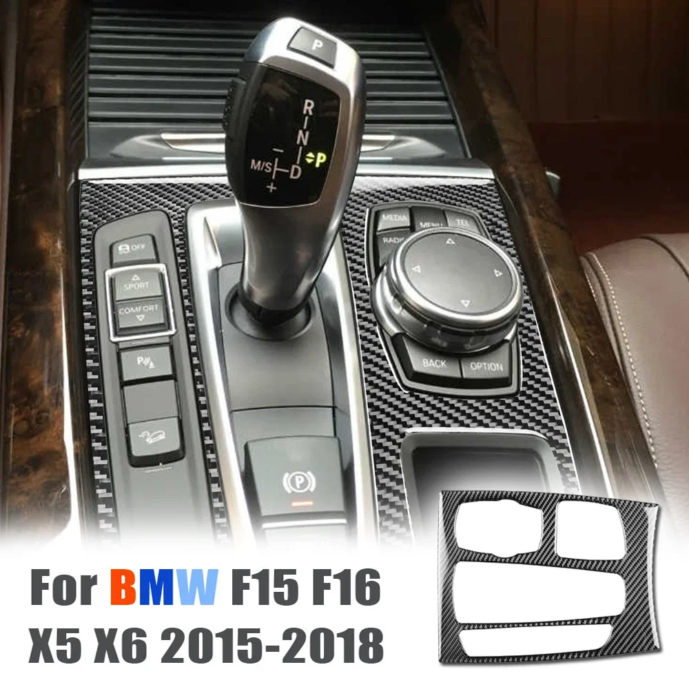 عالية الجودة ألياف الكربون سيارة والعتاد التحول صندوق لوحة الإطار الكسوة لسيارات BMW F15 F16 X5 X6 15-18 LHD اكسسوارات السيارات التصميم الداخلي