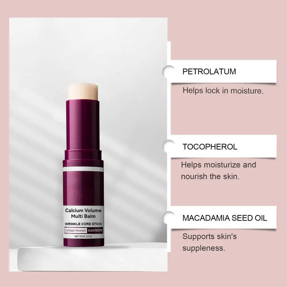 عصا ترطيب متعددة البلسم بحجم الكالسيوم، مستخلص مكونات نباتية طبيعية لتقوية حاجز الجلد لأنواع البشرة المختلفة