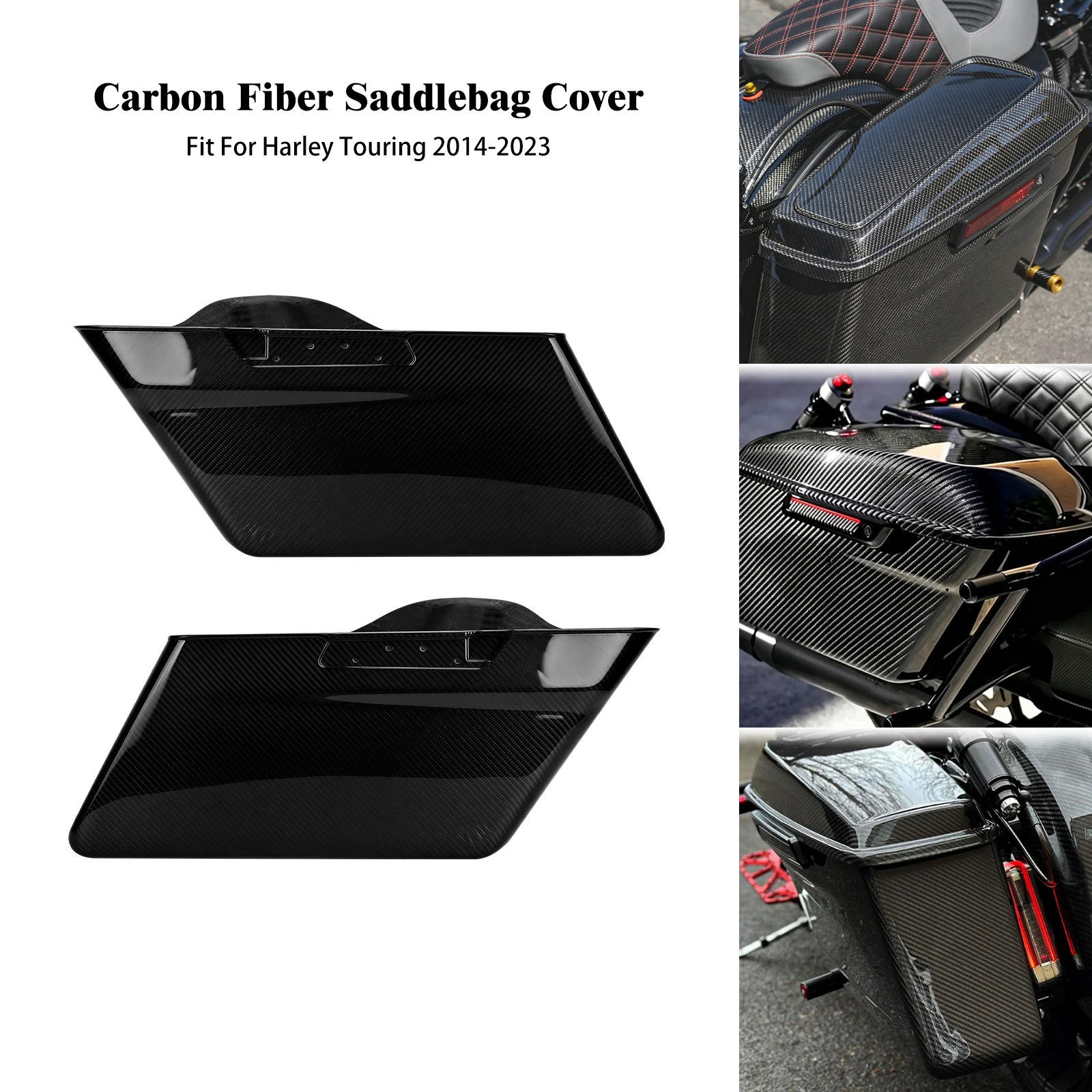 Motorcycle Side Saddlebags Without Cover Hard Box Luggage Bags For Harley Touring Road Electra Street Glide Road King 2014-2023