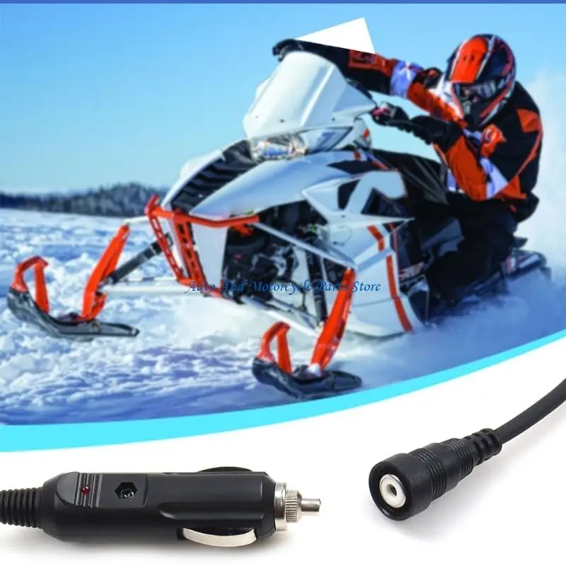 P9FD Heated Helmet Power Cable For Snowmobile With LED And Connector Ensures Warmth In Extreme Cold Weather