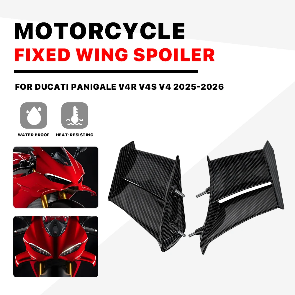 

Motorcycle V4 Winglets Spoiler For Ducati Panigale V4S V4R 2025 2026 Side Panels Fairing Fixed Wing Accessories ABS Carbon