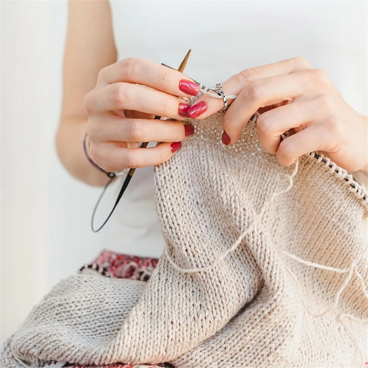 Crochet Ring with 30 Candy-Colored Positioning Buckle, Crochet Rings for Finger for Everyday Crochet Work