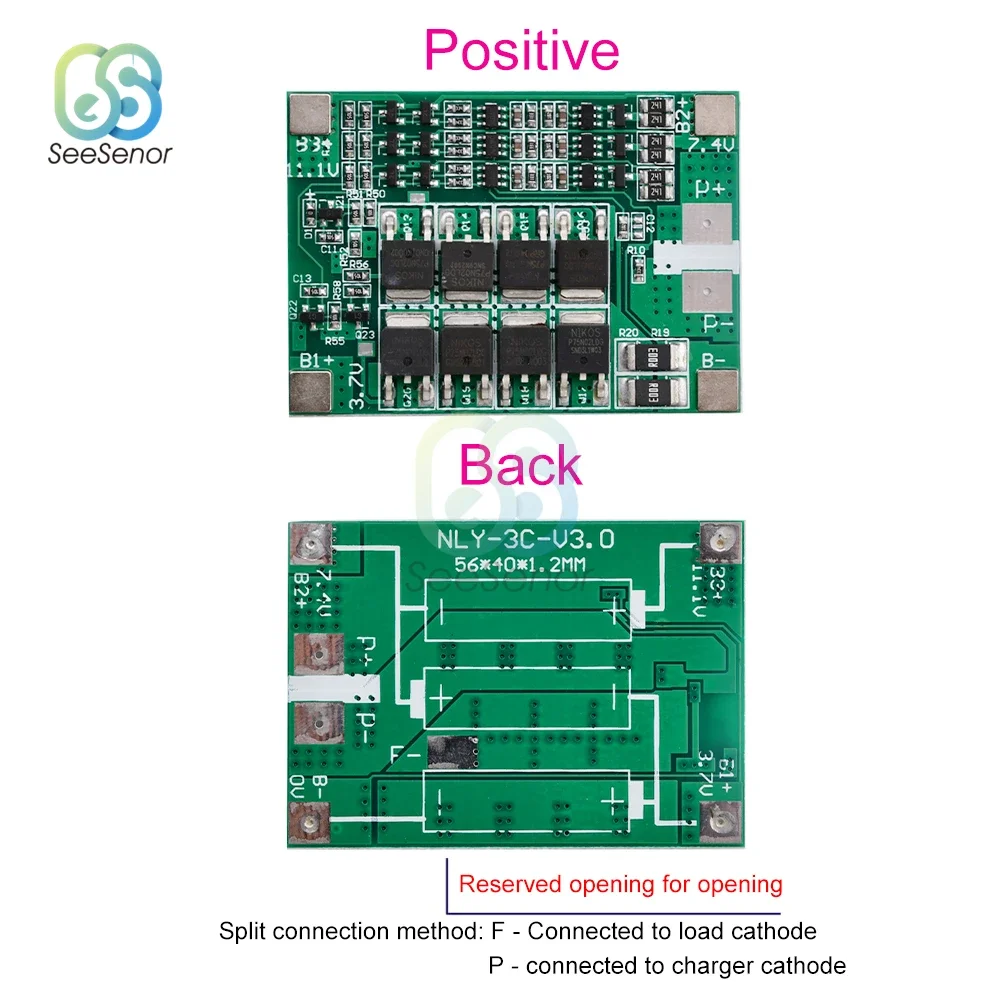 BMS 3S 12V 40A Balancer PCM 18650 Lithium Battery Protection Board 3S BMS Li-ion Charger Charging Module 12.6V for Drill Motor