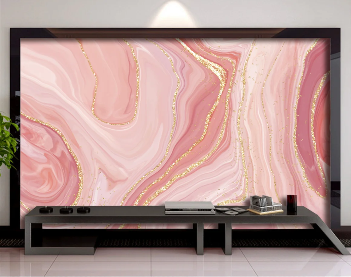 

Customized Luxurious red gold marble wallpaper Creative photos Mural living room TV background wall wallpaper