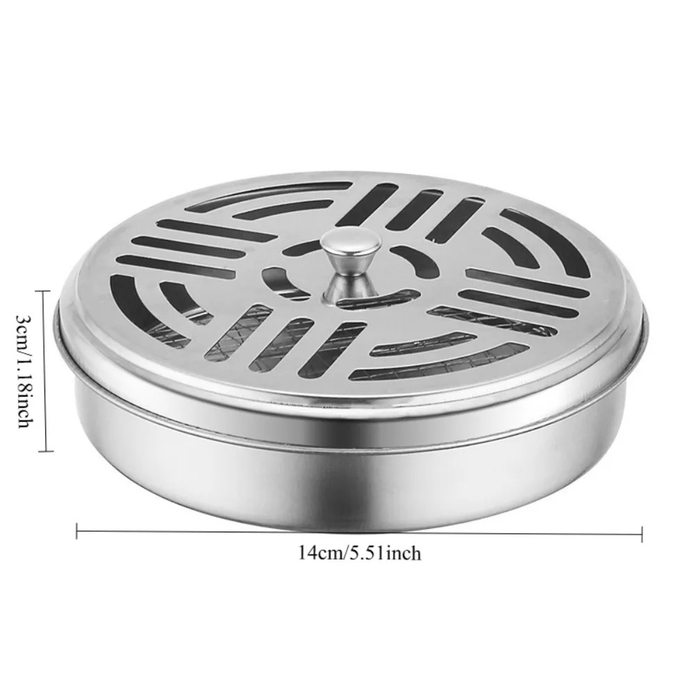 Stainless Steel Mosquito Coil Holder with Cover Fireproof Mosquito Coil Box Creative Ash Tray Home Mosquito Repellent Rack