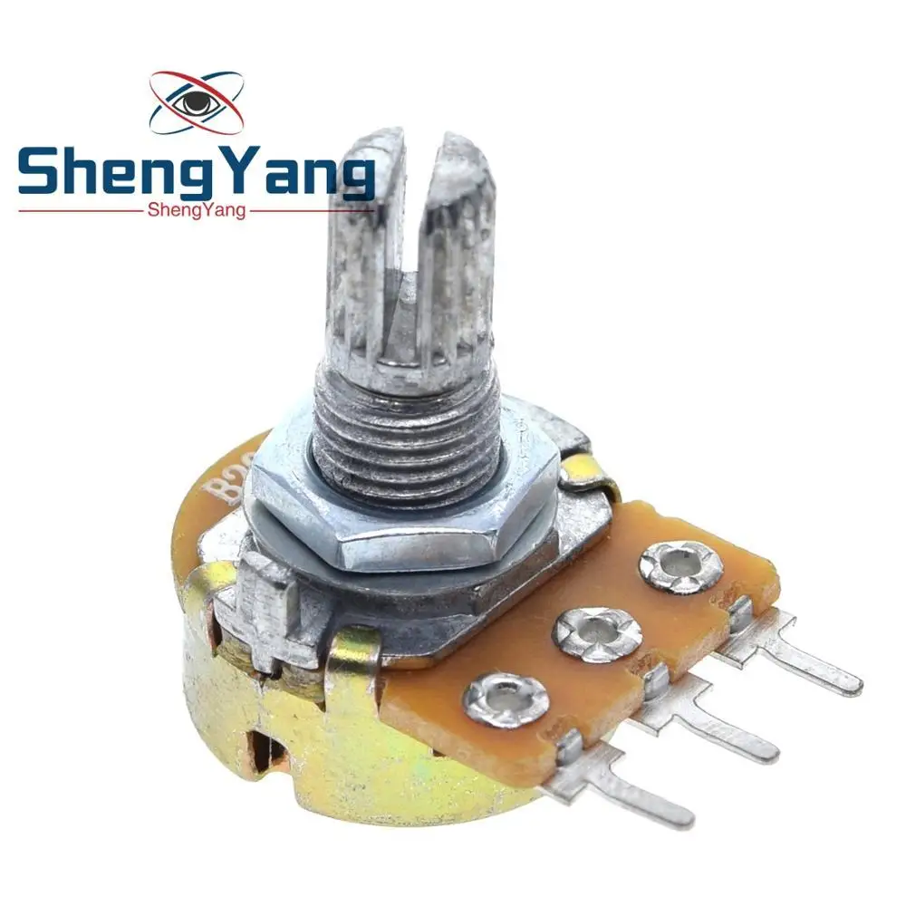 

TZT 5PCS stereo/pa/sealing potentiometer WH148 B1k B2k B5k B10k B20k B50k B100k B250k B500k B1M 15mm 3pins