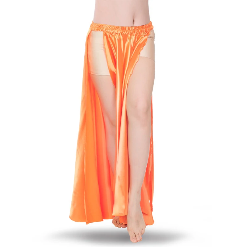 Performance Belly Dance Costume Saint Skirt 2-sides Slits Skirt Sexy Women Oriental Belly Dance Skirt Female Dance Clothes