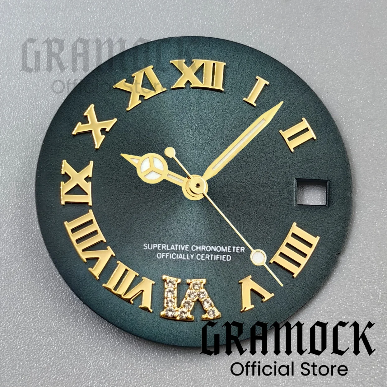 GRAMOCK 25 مللي متر ساعة رومانية بنية الطلب الأيدي Sunberst الماس الهاتفي ل NH15 التلقائي سيدة 31 مللي متر ساعة اليد تعديل الملحقات