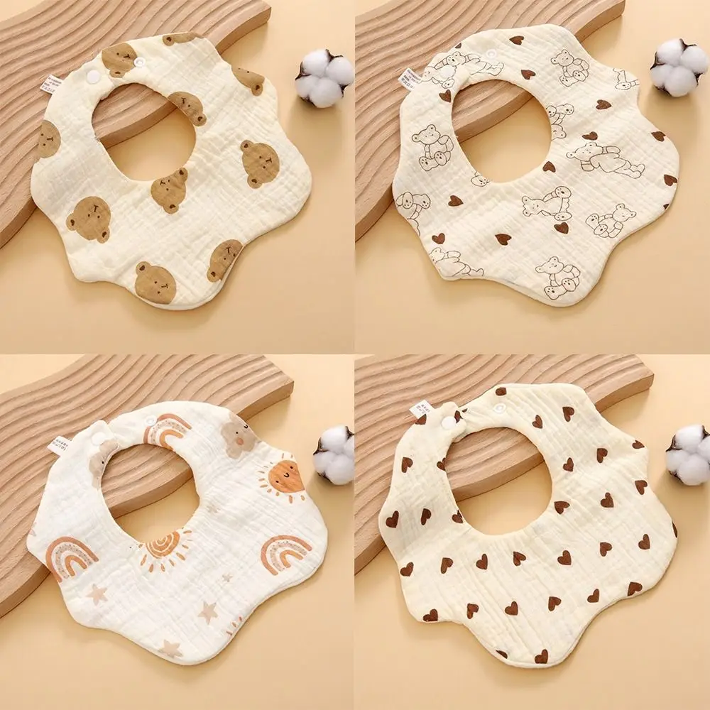 Lindo babero de algodón de 6 capas impermeable suave delantal para recién nacido babero de alimentación de dibujos animados recién nacido