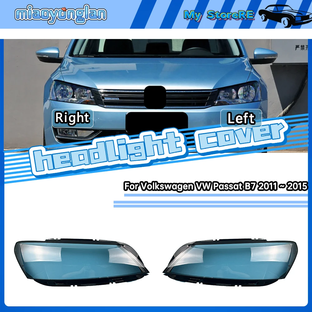 

For Volkswagen VW Passat B7 2011 2012 2013 2014 2015 Headlight Shell Headlamp Transparent Lampshade Cover Lens Plexiglass