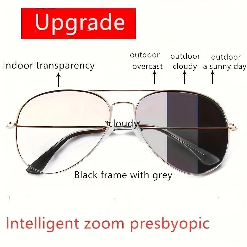 Sport Intelligente Photochrome Progressive Multifokale Lesebrille Männer Luxus Fertig Near Far Sight Sonnenbrille 1,0-4,0