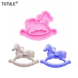 rocking horse Resin Clay aroma keychain a pendant Molds rocking horse Accessories silicone mould chocolates cake decorating mold