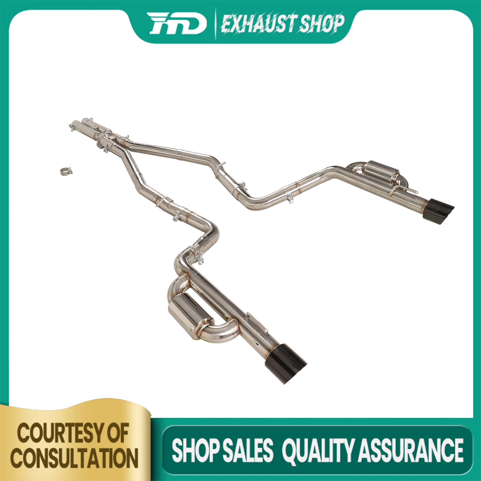 

HMD Exhaust Catback for Dodge Challenger SRT 6.2L SS304 Mufler Tips X-pipe design New Products Increase pipe diameter for car