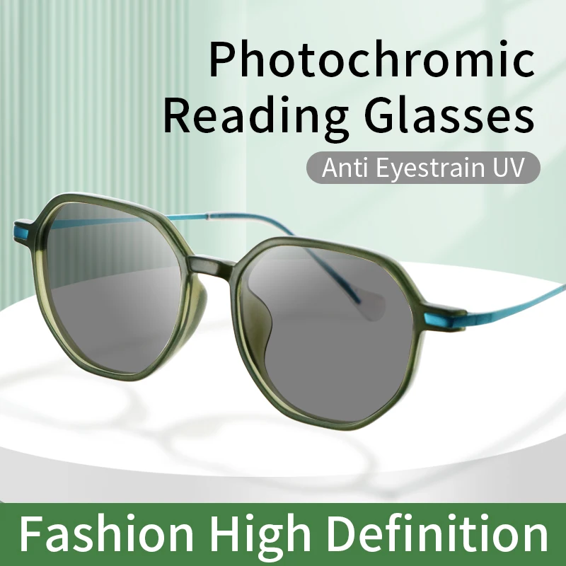 

Photochromic Reading glasses Hot Fashion Tinted Eyeglasses for Women Diopters: +0.75 +1+1.25+1.5+1.75+2+2.25+2.5+2.75+3+3.5+4.0