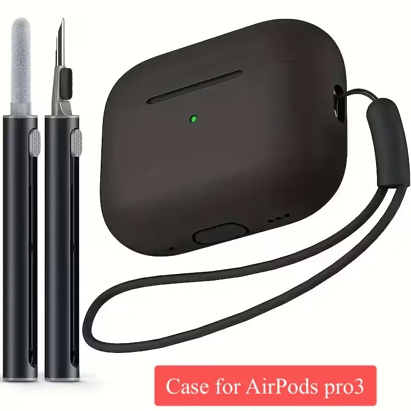 Étui pour AirPods Pro 3ème génération 2025 avec Kit de nettoyage, étui de protection en Silicone souple pour Apple AirPod Pro3