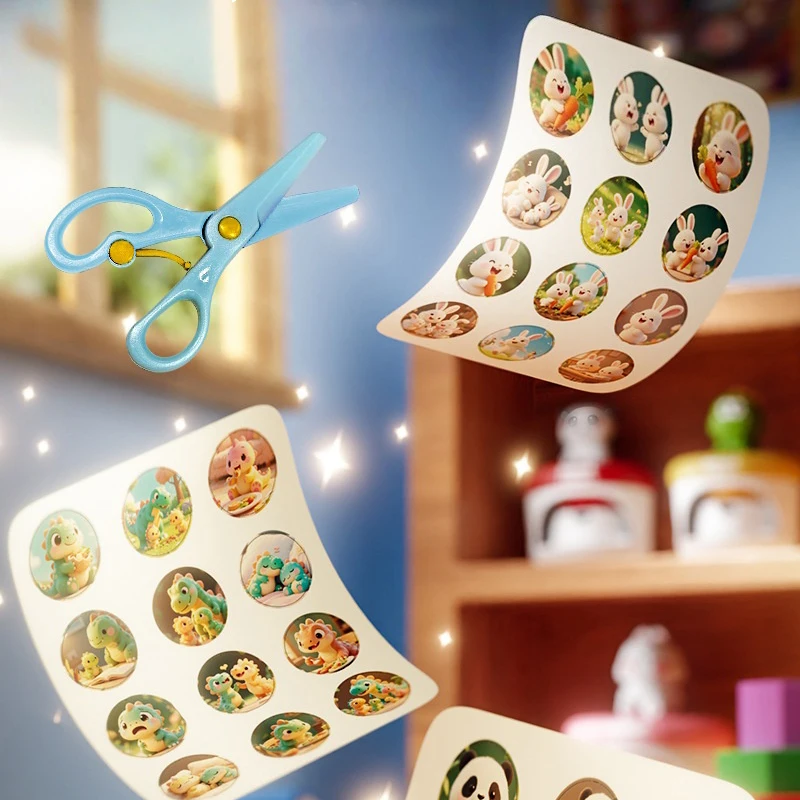 Children Cartoon Badge Making Machine DIY Craft Toys Creative Mini Hand-hold Press Badge Fun Educational Toy Gifts for Boys Girl