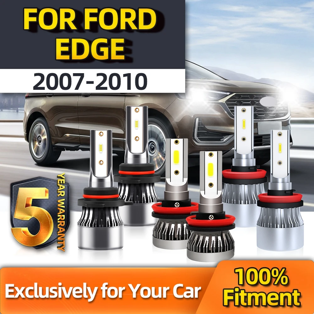 

TEENRAM Headlight Bulbs Combo LED Headlight High 9005 Low H11 Fog Light H11 20000LM 6500K For Ford Edge 2007 2008 2009 2010