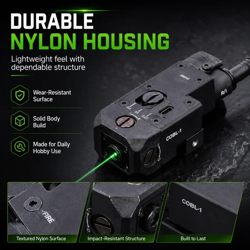 CQBL-1 Hobby Practice Locating Laser Compact Shell Wired Control Switch Rechargeable Rail Mount Model Part
