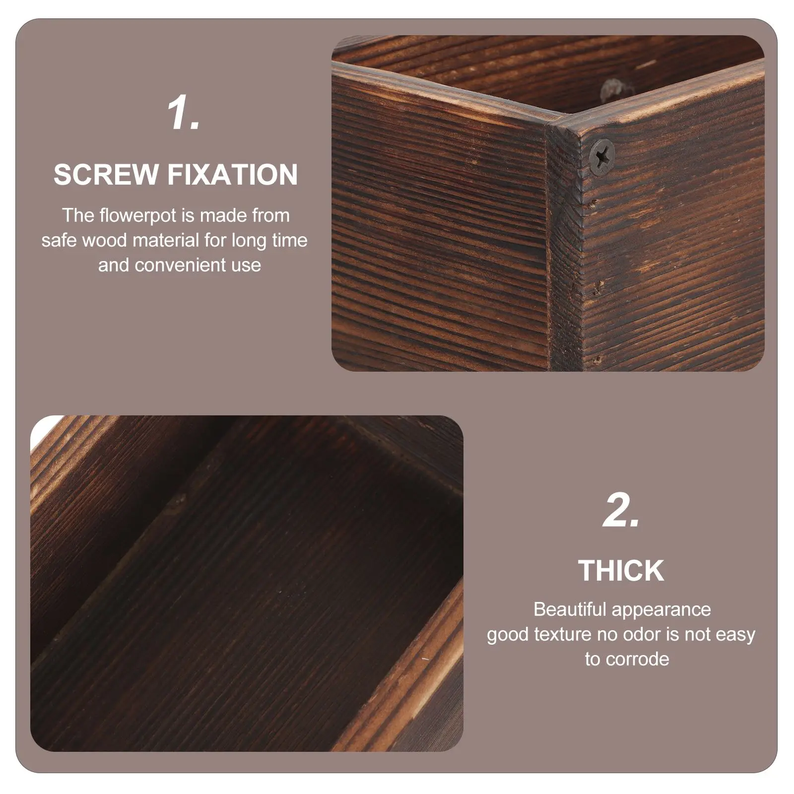 Succulent Wooden Box Carbonized Wood Flower Box Indoor And Outdoor Balcony Planting Box Pot Antiseptic Wood Flower Pot Plant