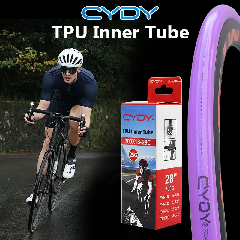 CYDY TPU Inner Tube Road Bicycle 700x18 23 25C 26 28C 30C 32C 35 38 40 45 50C Tire Bike GRAVEL MTB 29x1.5-1.95 pneu Camera Tyre