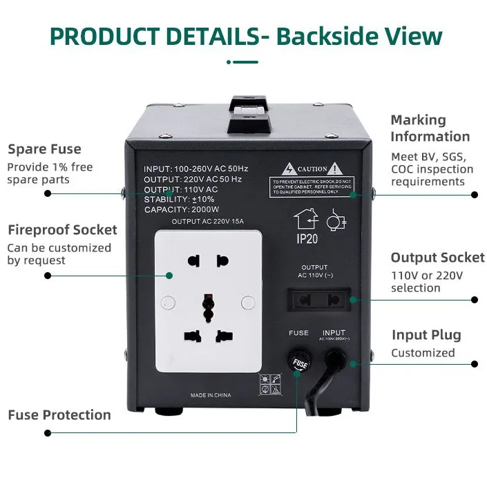 Wholesale AVR 1000W Stabilizer Single Phase LCD Display Multifunctional Socket Voltage Regulator for Laboratory Use