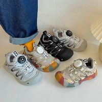 Korean Children Sports Shoe Casual Boys Outdoor Hiking Shoes Kids Sneakers Rotating Buckle Breathable Girls Running Shoes