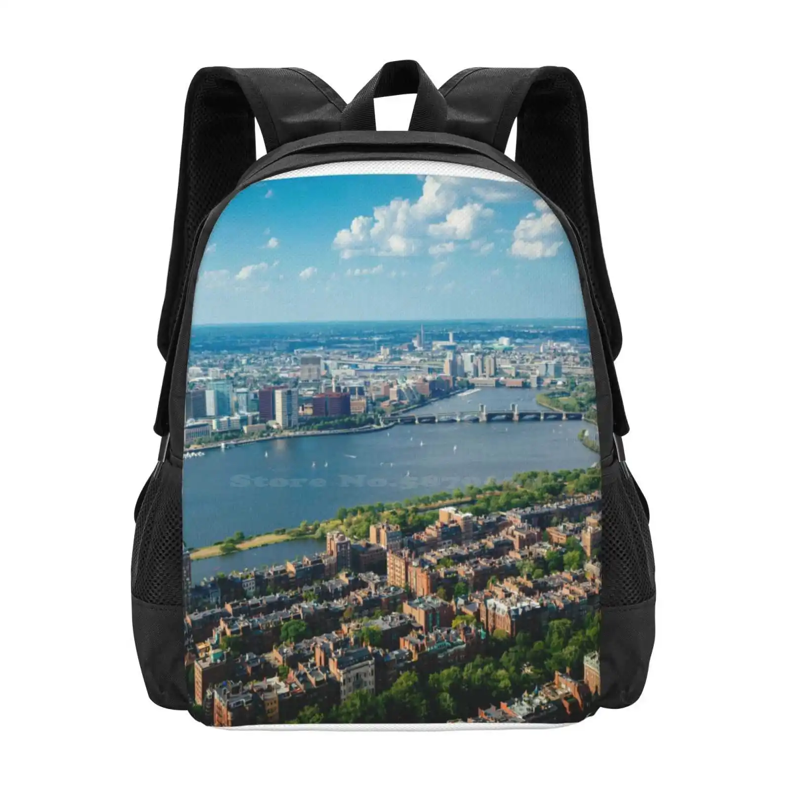 Boston, Massachusetts Hot Sale Schoolbag Backpack Fashion Bags Boston Massachusetts Boston Skyline Boston City Skyline Boston