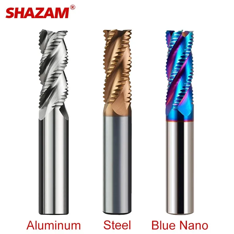 Milling Cutter Alloy Coating Tungsten Steel Tool Cnc Maching 4 Blade Roughing Endmills SHAZAM HRC55 Milling Cutter For Metal