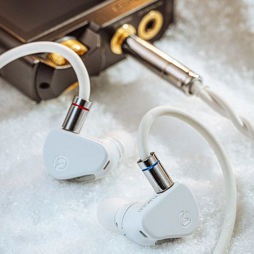 ANGELEARS X CVJ YUKIMI 차세대 10mm 다이나믹 드라이버 IEM Hi-Fi I n-ear 이어폰, 고사양 실버 도금 2-in-1 케이블 포함
