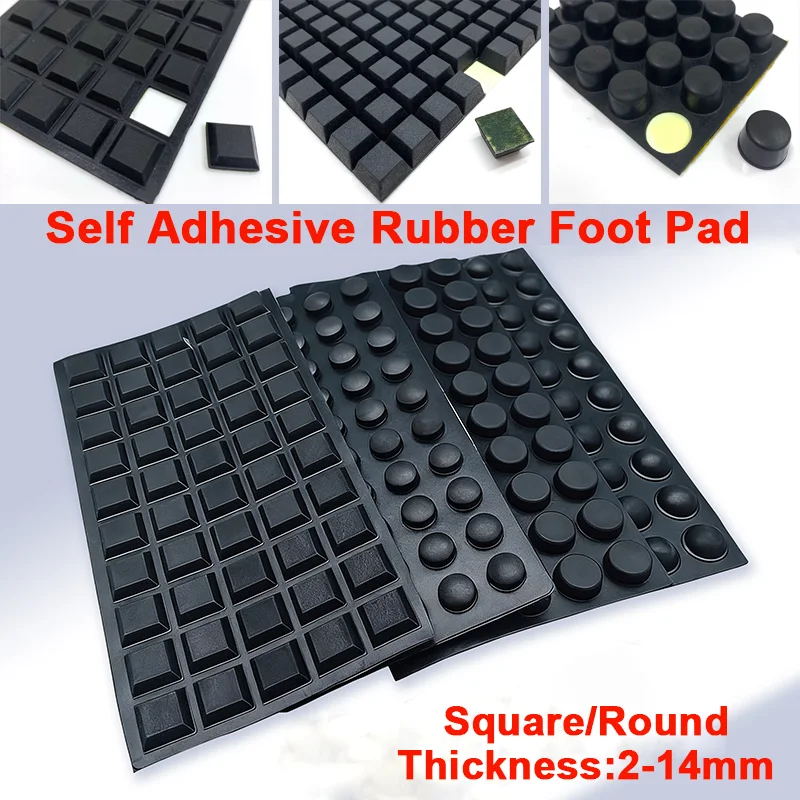 3-100Pcs Black Self Adhesive Rubber Anti Vibration Pads Speaker Shock Absorber Furniture Feet Protector Non Slip Mat Protector