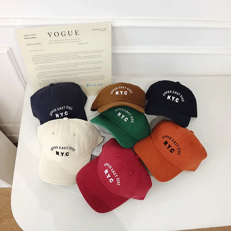 Kid Boy Summer Personality Simple Letter Embroidery Baseball Cap Baby Girl Fahsion All-match Cotton Sun Protection Peaked Caps