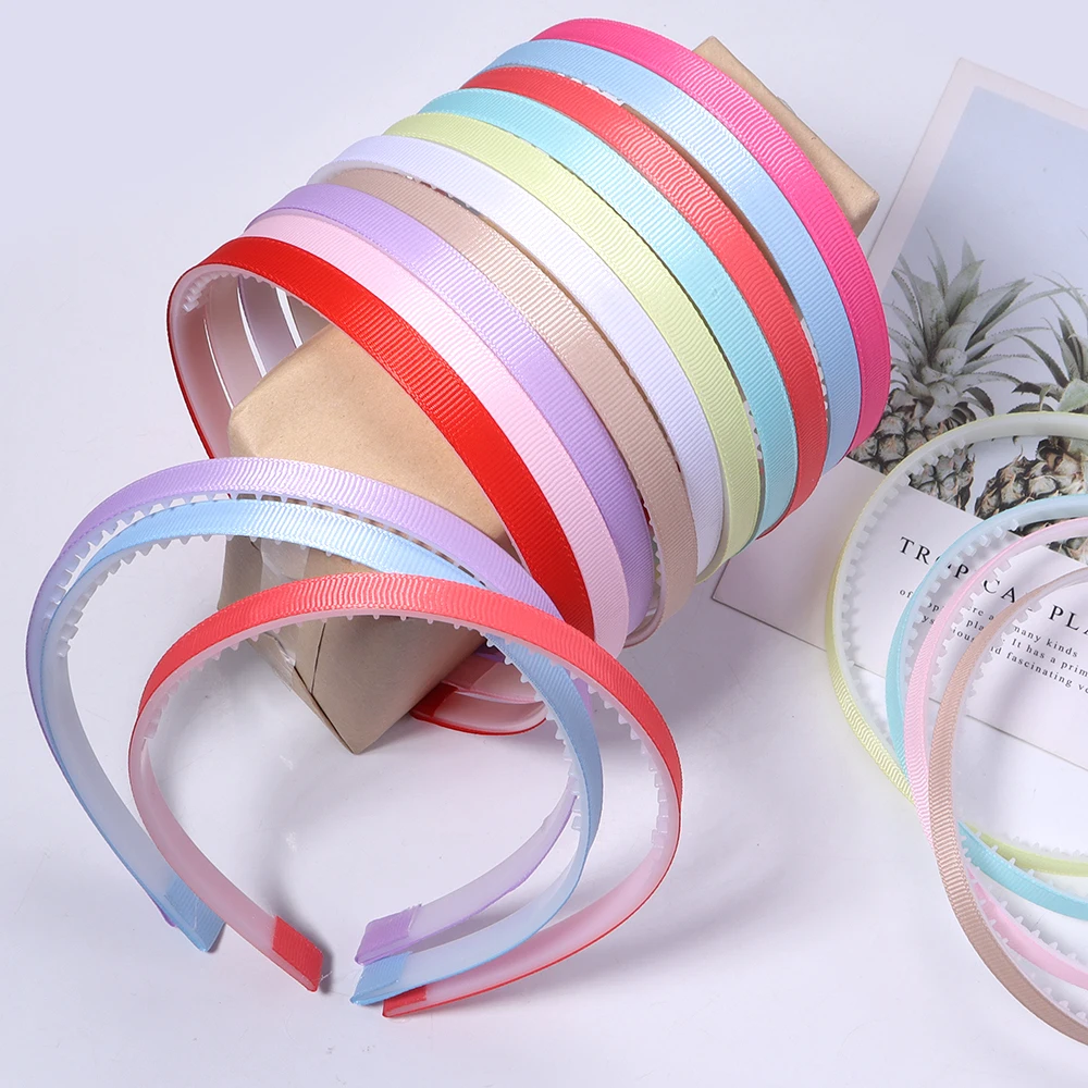 10pcs Solid Color Fabric Covered Headband Hair Hoops Blank Base Settings For Women Girls DIY Jewelry Making Hair Accessories