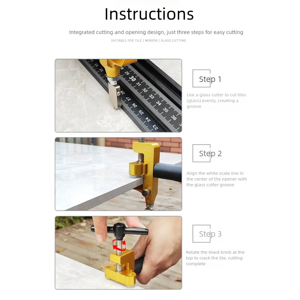 For Home Improvement 19*13.5*4.5cm Glass Cutting Tool Beveler Boundary Roller Tool Controlled Breaking Function