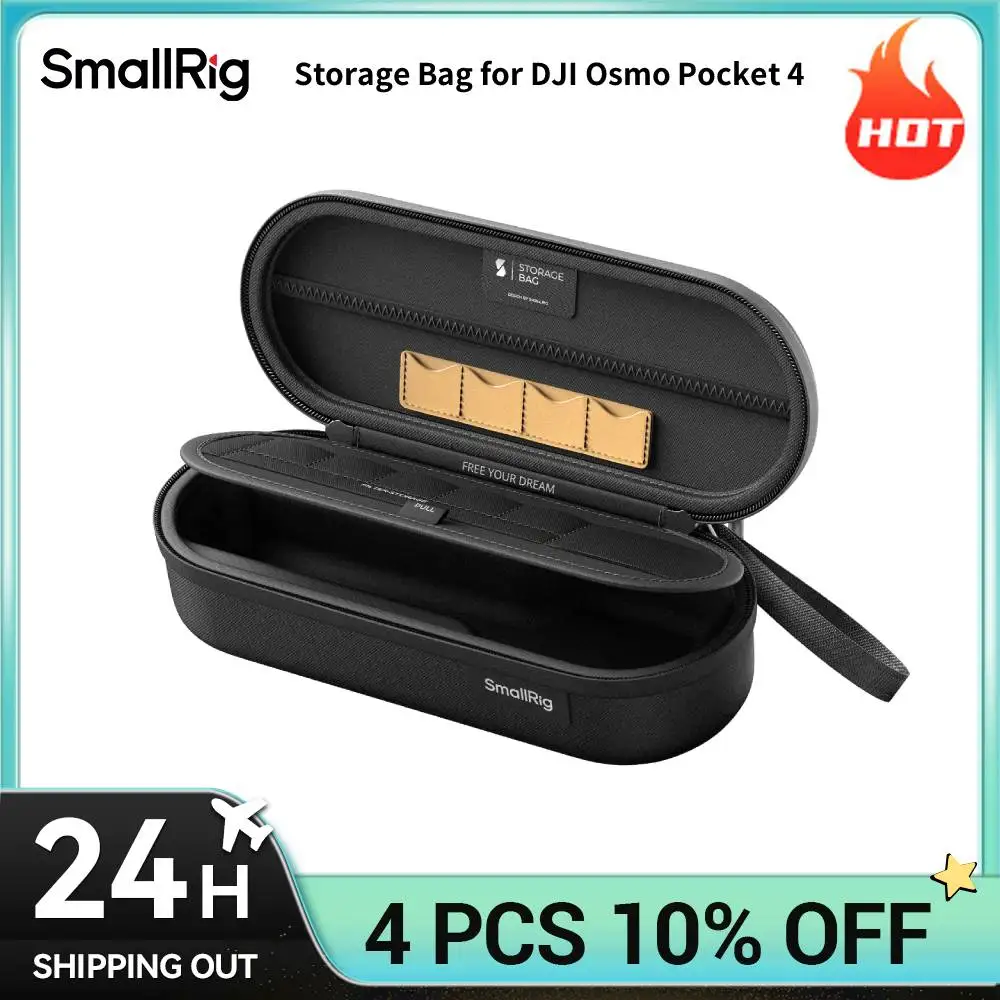 

Кейс SmallRig Pocket 4: универсальная портативная сумка для хранения DJI Osmo Pocket 4 / 3 с ремешком для камеры, SD-карт и фильтров