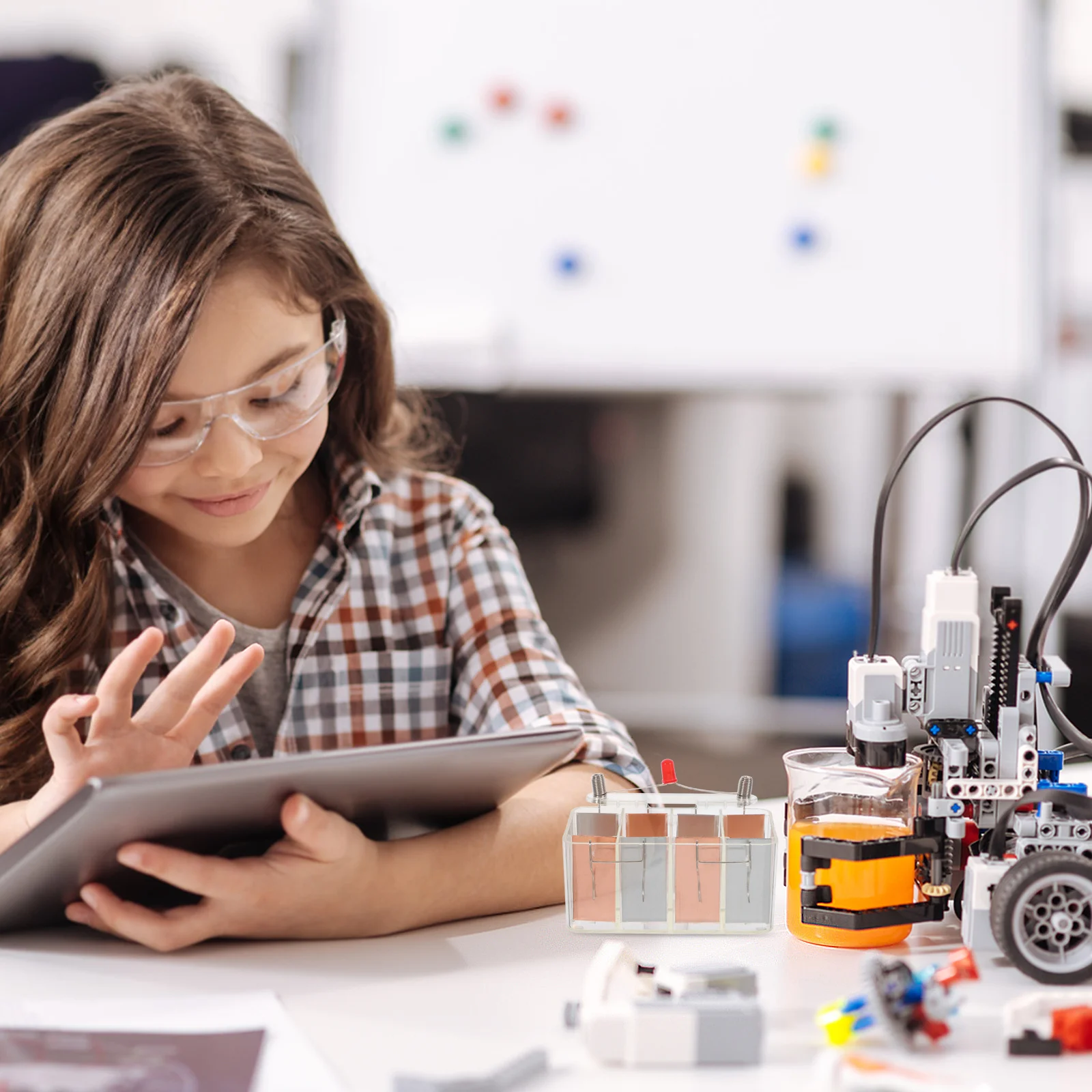 

Saltwater Power Experiment Kit Easy Assemble Science Teaching Equipment for Home School Physics Energy Conversion