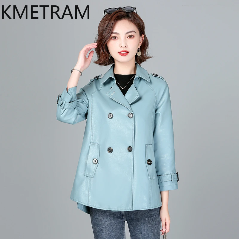 KMETRAM-Veste coréenne en cuir de mouton véritable pour femmes, vêtements pour femmes, grande taille, printemps, automne, nouveau, 2024