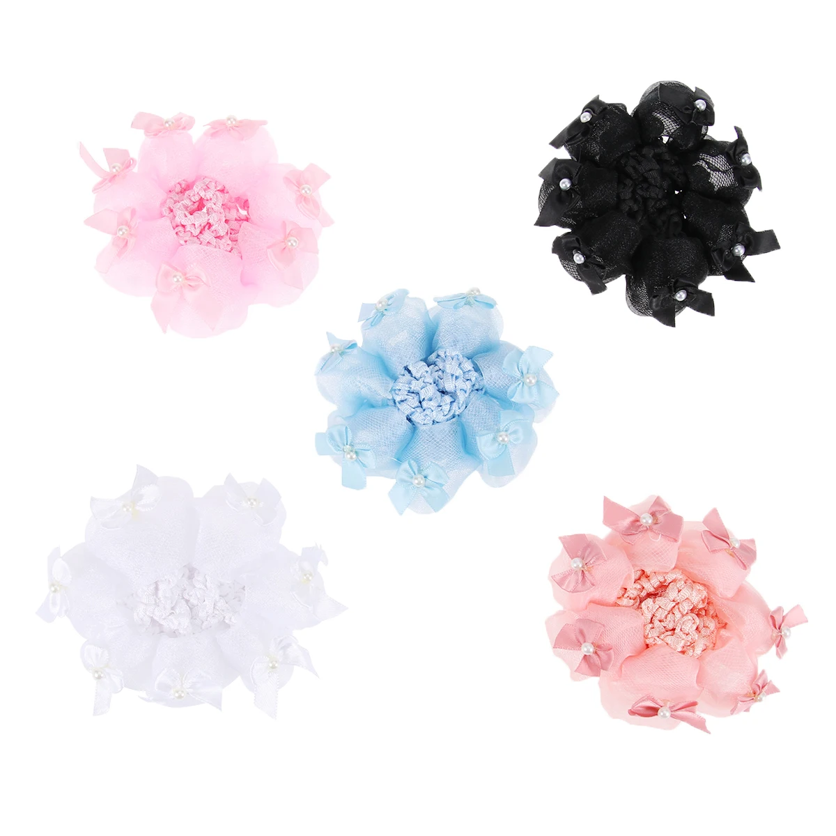

5pcs Nets Net Dancers Women Elastic Bun Nets Hair Snood Summer Protection Formal Hairstyle Hair Snood Tool