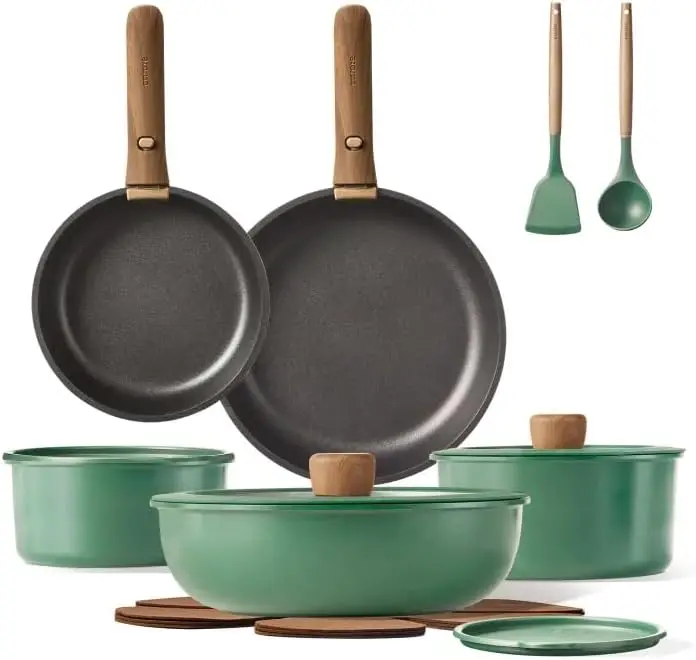 

Pots and Pans Set Non Stick, Nonstick Cookware Sets Detachable Handle, Induction Kitchen Pots and Pan,Dishwasher/Fridge Safe