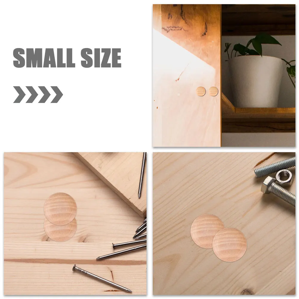 

50 Pcs Wooden Hole Plug Cap for Holes Decorative Plugs Lotus Tree Round Drill