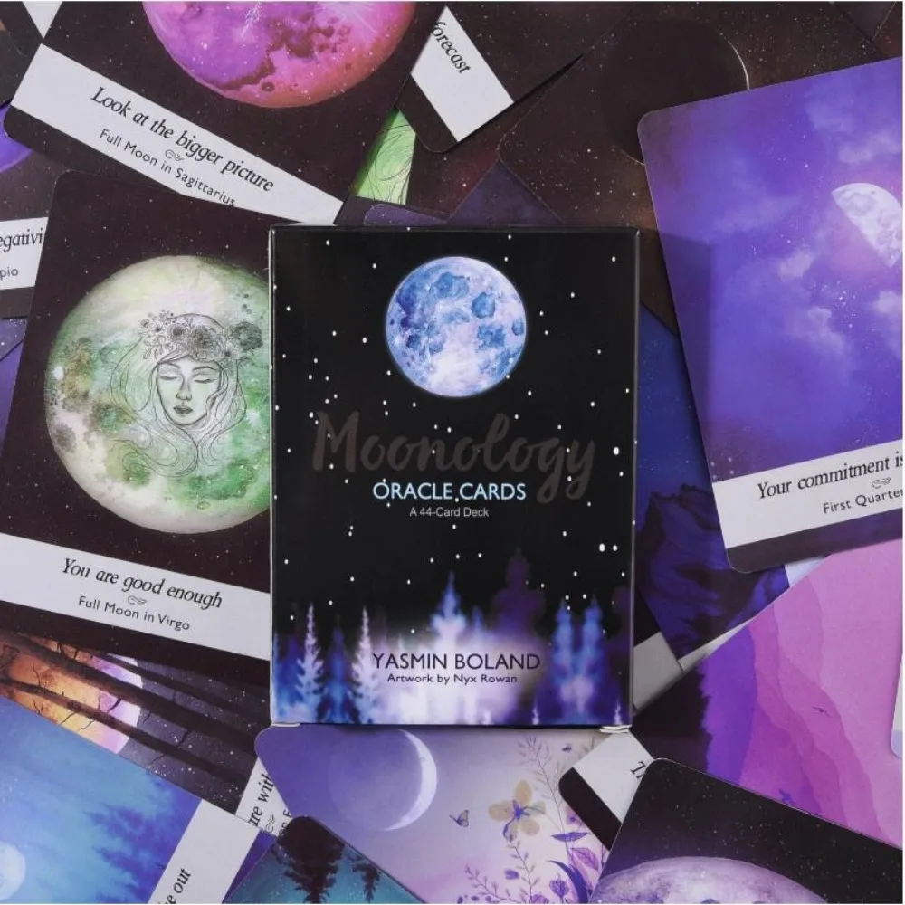 Moonology-caja de cartas de Tarot de oráculo, juego de mesa de baraja de Tarot en inglés, juegos de mesa, cartas de juego de fiesta, 11x6,5 cm