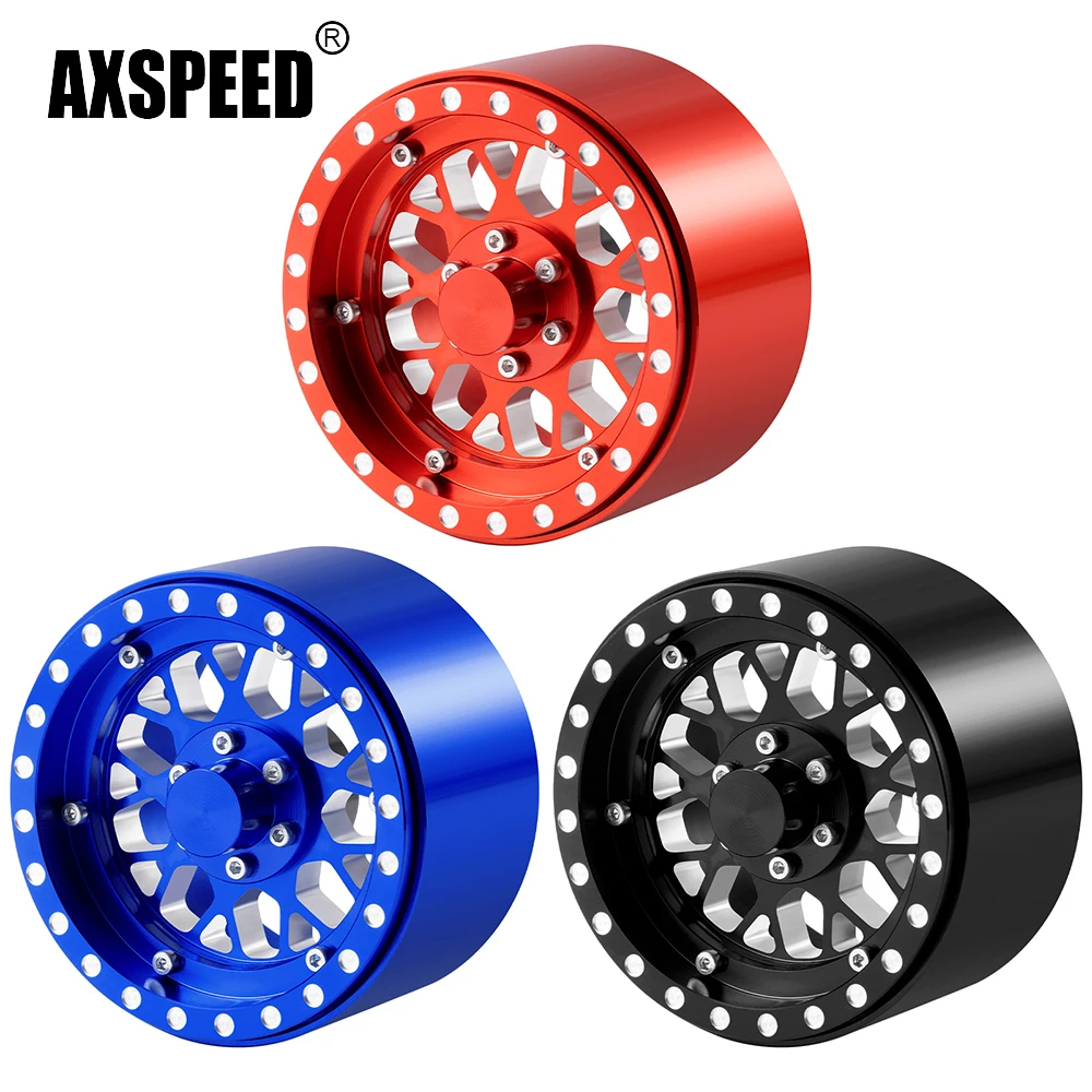

AXSPEED 4Pcs Aluminum Alloy 2.2 inch 39mm Widen Beadlock Wheel Rims Hubs for Axial RBX10 Wraith 90048 RR10 1/10 RC Car Parts