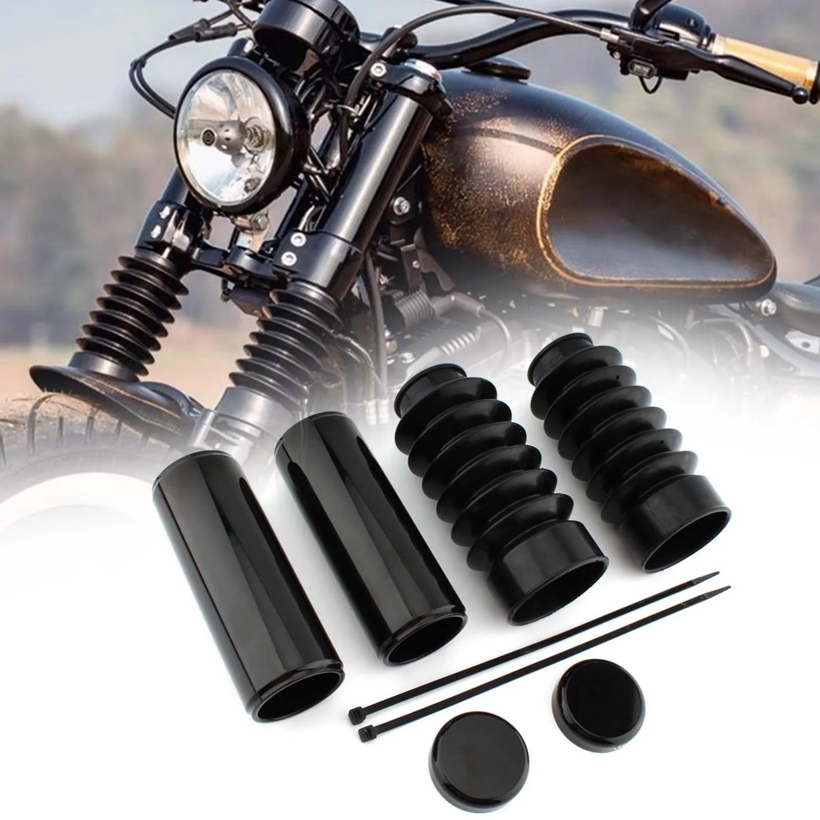 6 Pcs/Set Motorcycle Front Fork Cover Gaiter Boot Shock Absorber Upper Tube Caps For Harley Davidson Sportster X48 XL1200X 2016+