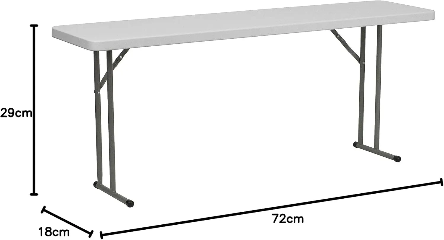 Elon 6' Plastic Folding Training and Event Table, Rectangular Folding Training Table with 220-lb. Static Weight