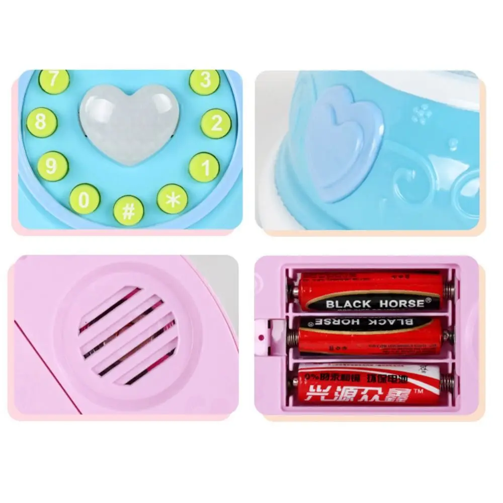 Retro Musical Rabbit Telephone Toys Cartoon Playing House Simulation Phone Early Education Toy Lights Sound Baby Learning Toys