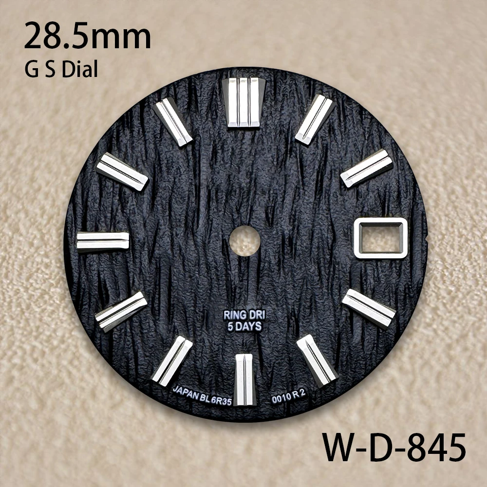 28.5mm G S Logo 3D Bark Dial Fit NH35/NH36/7S/4R Japanese Automatic Movement High Quality Watch Modified Accessories