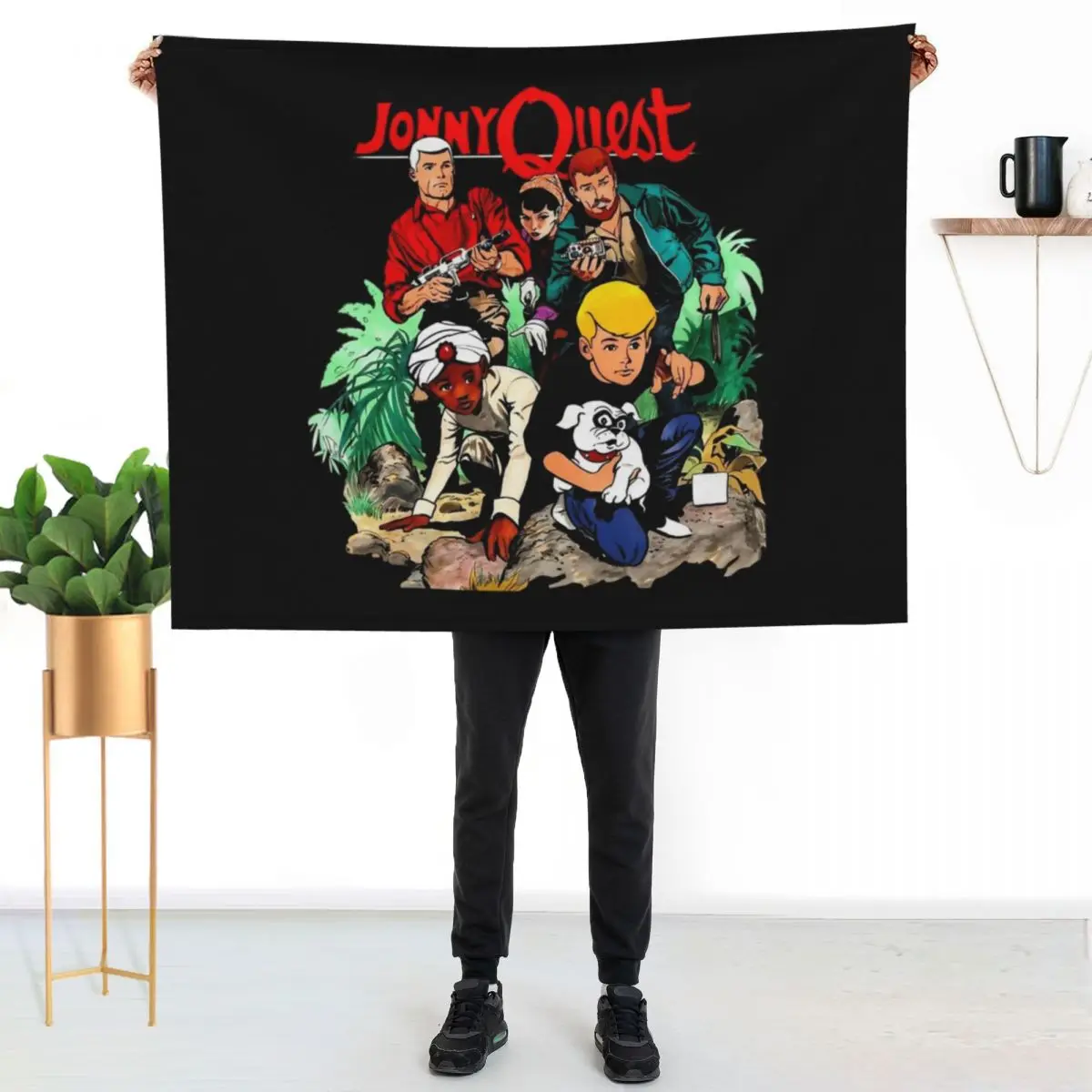 JHONNY QUEST RETRO ANIMATED ILLUSTRATION Classic Throw Blanket Fade Resistant Durable Throw Blanket