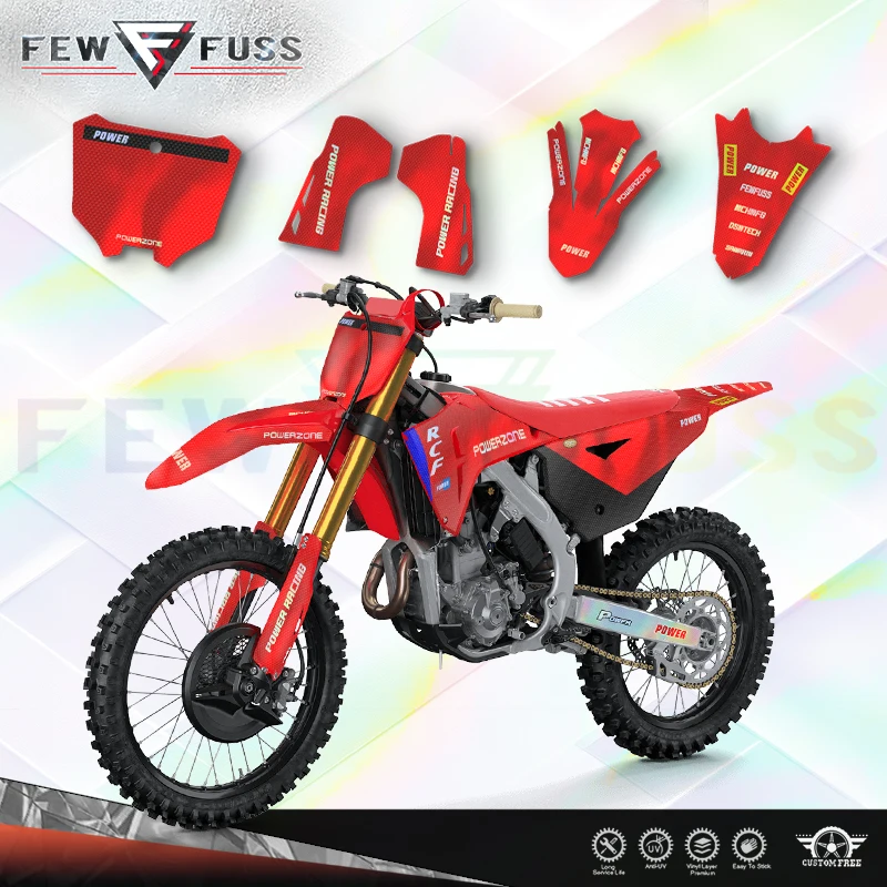 Fewfuss Holographics Chrome Racing Decal Graphics Kit for Honda CRF250R CRF450R 2025 to 2027 Motorcycle Stickers  002
