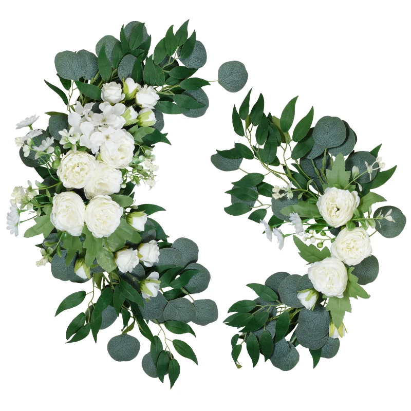 Artificial Plant Fake Flowers Swag Decoration Wedding Baby Shower Ceremony Flower Garlands Arrangement  Backdrop Deco