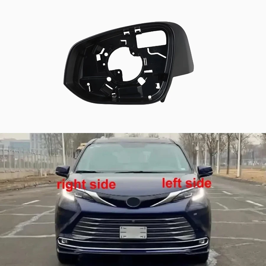

For Toyota Sienna / Crown Kluger 2021-2024 Car Door Wing Mirrors Holder Rearview Mirror Trim Ring Housing Frame