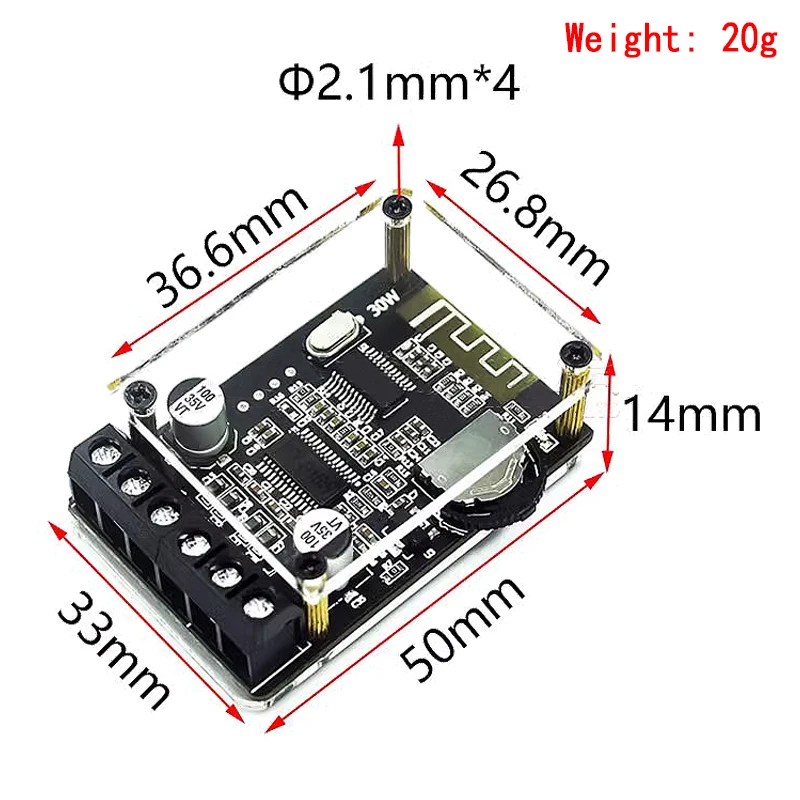 10W/15W/20W Stereo Bluetooth Power Amplifier Board 12V/24V High Power Digital Amplifier Module XY-P15W XY-P40W